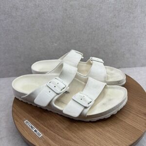 Birkenstock Arizona EVA Sandals Shoes Womens Size 38 7.5 White Buckle Waterproof